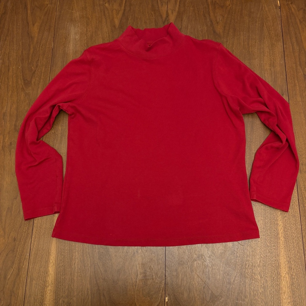 St. John's Bay Vibrant Red Long Sleeve Top
